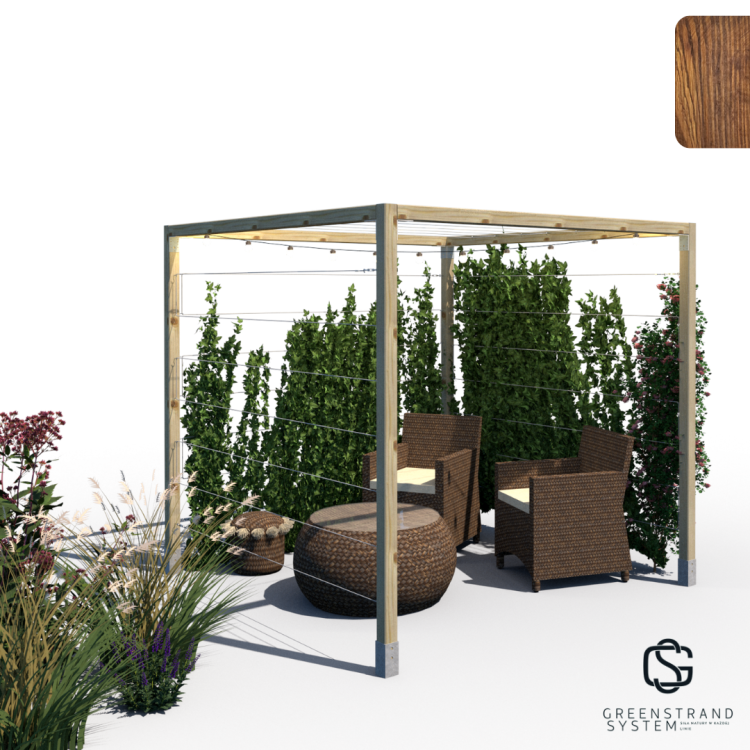 Pergola K 2.1 210x224x224 render rośliny ciemny dąb.png